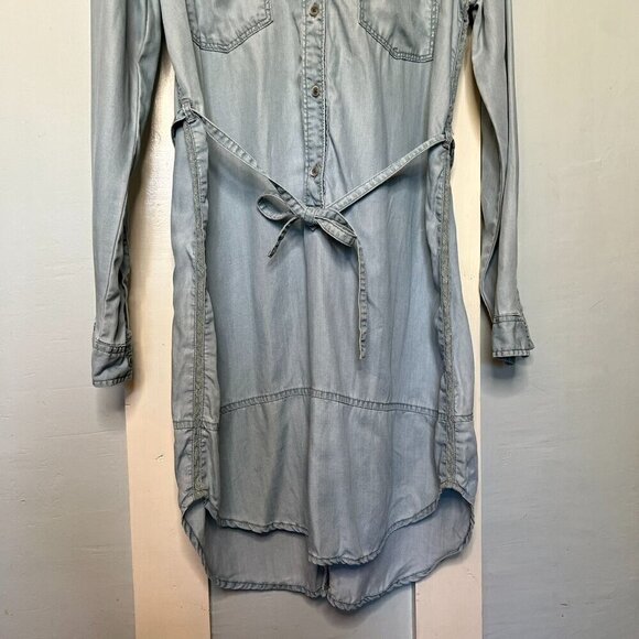 Anthropologie Holding Horses Novela Collared Button Front Chambray Dress - Picture 3 of 12